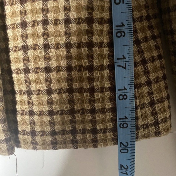 Jones New York 2 Piece SZ 4P Skirt Suit Wool Plaid Brown - Picture 4 of 11